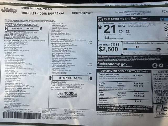 New 2025 Jeep Wrangler Unlimited Sport image 29