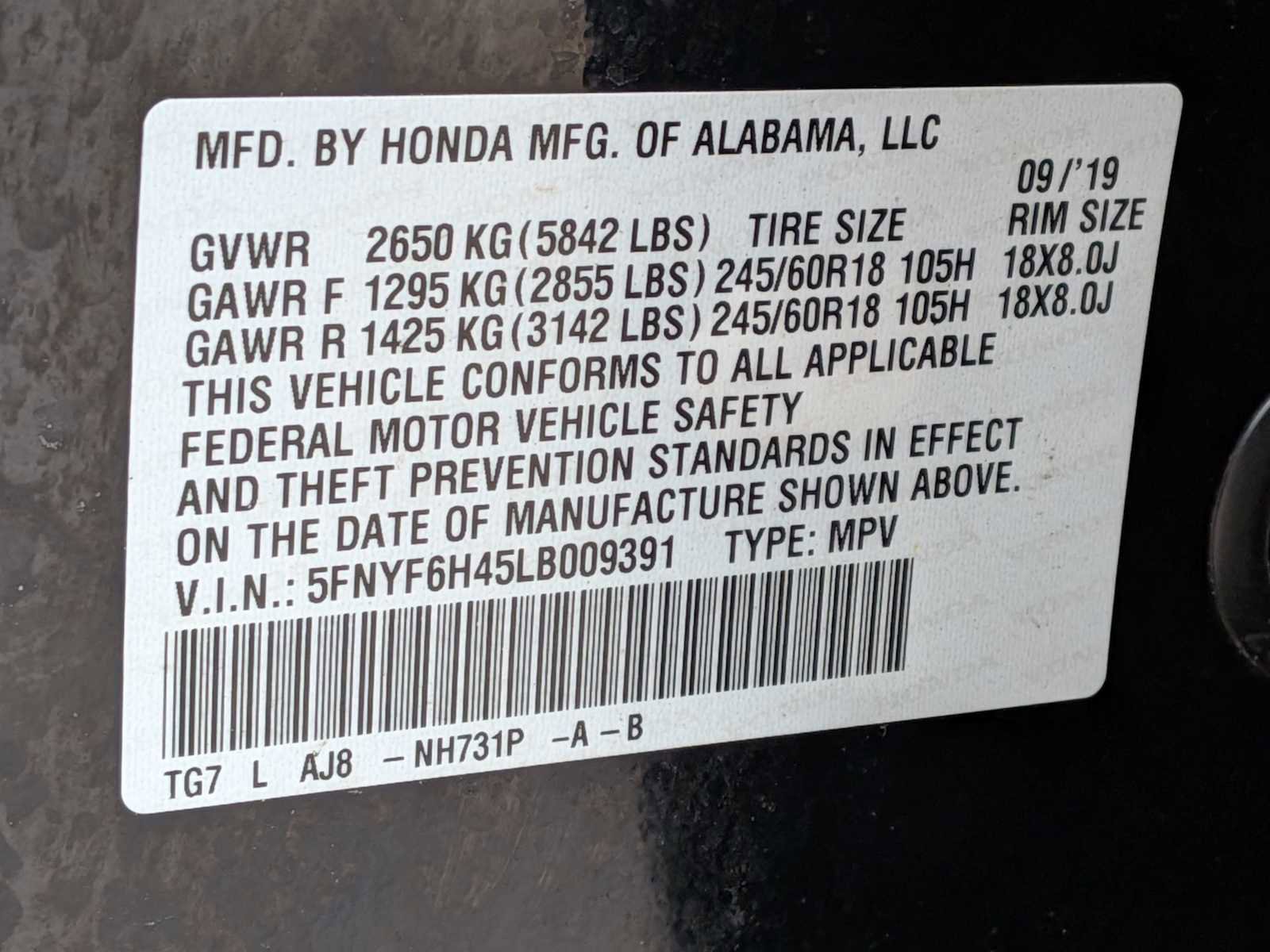 Certified 2020 Honda Pilot EX-L image 33