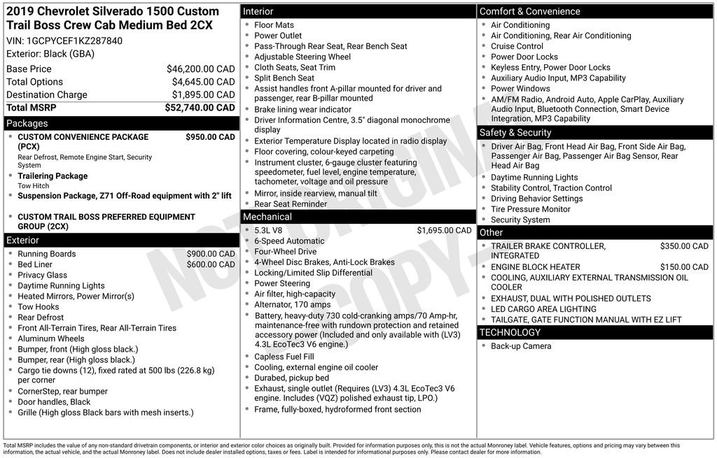 Used 2019 Chevrolet Silverado 1500 Custom Trail Boss w/ Custom Convenience Package image 14