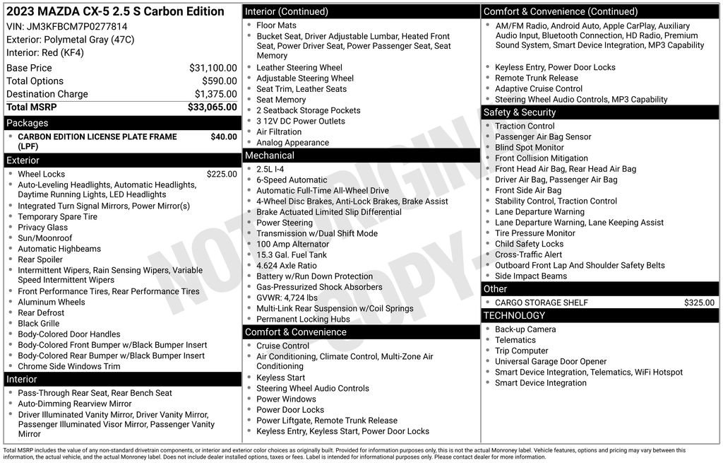 Used 2023 MAZDA CX-5 Carbon Edition AWD/4WD image 9