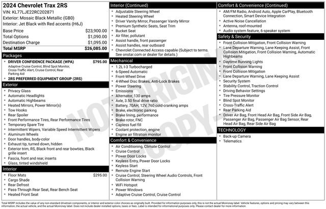 Used 2024 Chevrolet Trax RS w/ Driver Confidence Package image 9