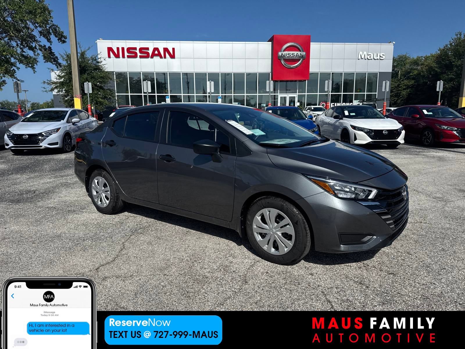 New 2025 Nissan Versa S w/ Trunk Package