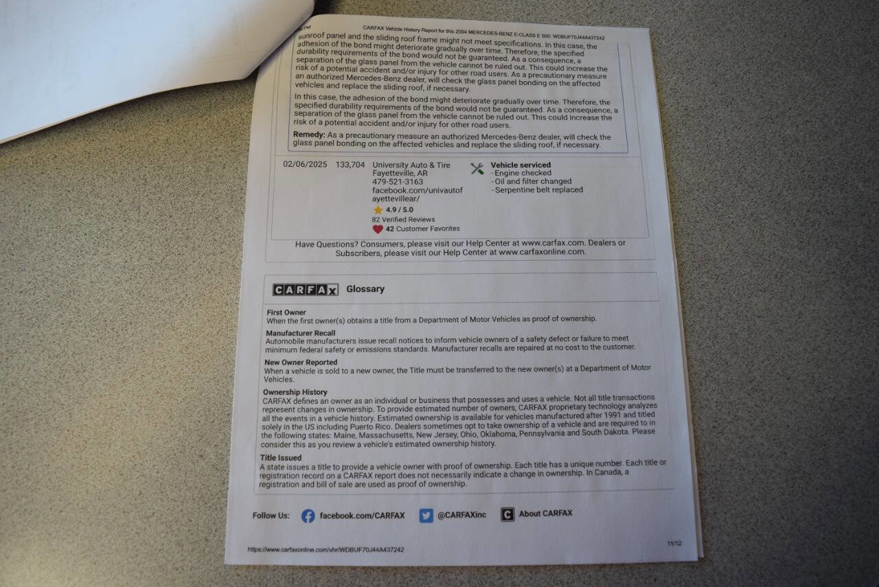 Used 2004 Mercedes-Benz E 500 Sedan image 80