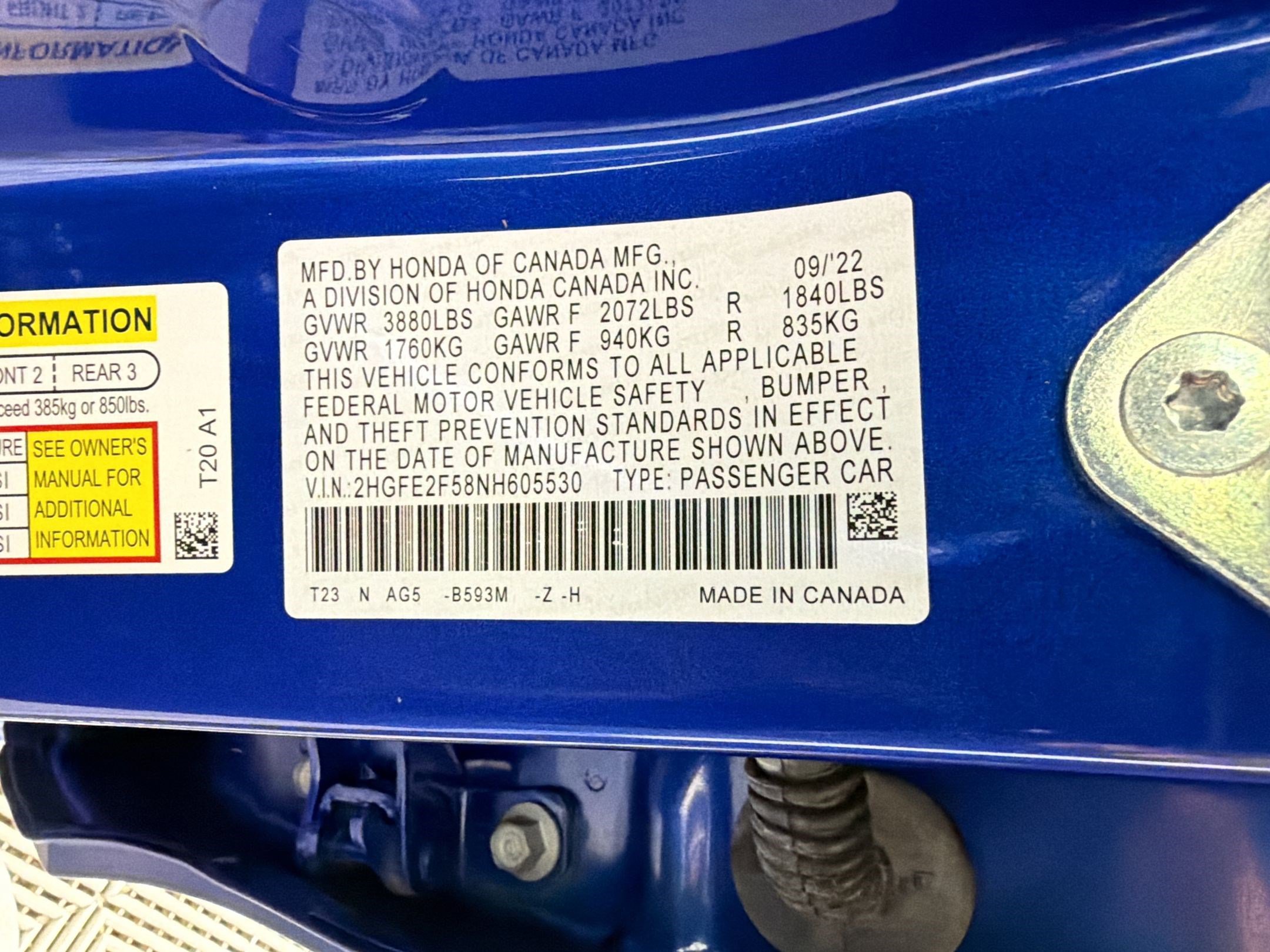 Certified 2022 Honda Civic Sport image 18