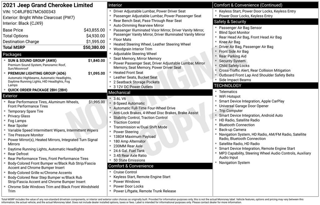 Used 2021 Jeep Grand Cherokee Limited w/ Sun & Sound Group AWD/4WD image 25