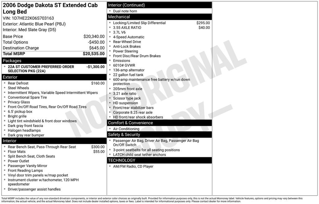 Used 2006 Dodge Dakota ST RWD image 3