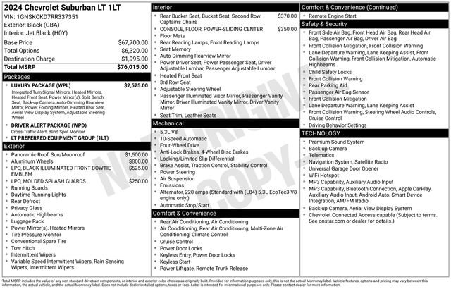 Used 2024 Chevrolet Suburban LT w/ Luxury Package AWD/4WD image 12