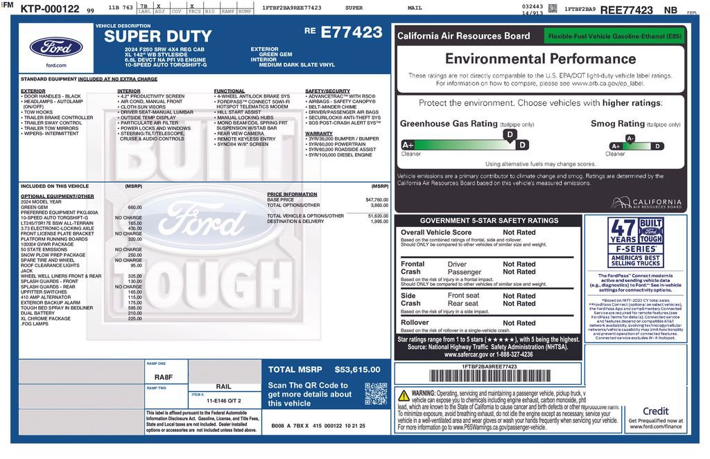 New 2024 Ford F250 XL w/ Snow Plow Prep Package