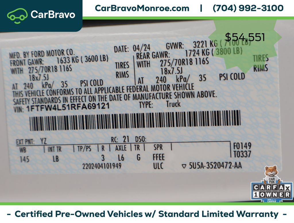 Used 2024 Ford F150 Tremor w/ Bed Utility Package AWD/4WD image 46