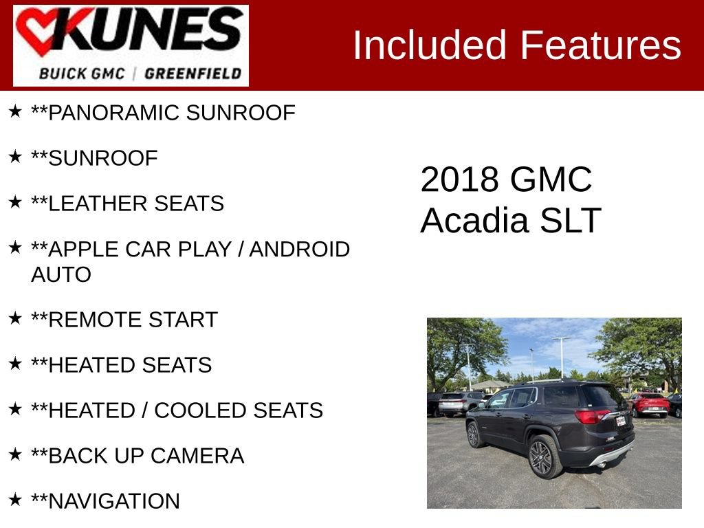 Used 2018 GMC Acadia SLT AWD/4WD image 2