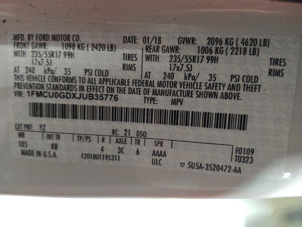 Used 2018 Ford Escape SE FWD image 33