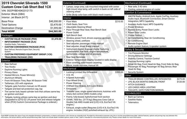 Used 2019 Chevrolet Silverado 1500 Custom w/ Custom Value Package image 3