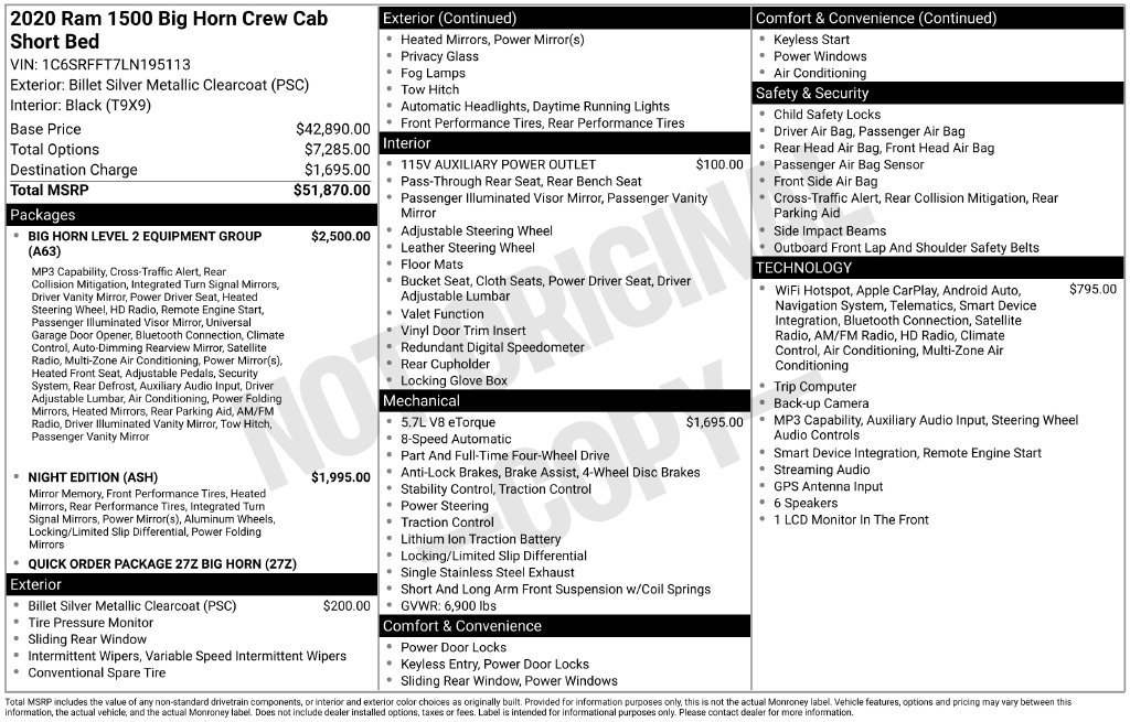Used 2020 RAM 1500 Big Horn AWD/4WD image 48
