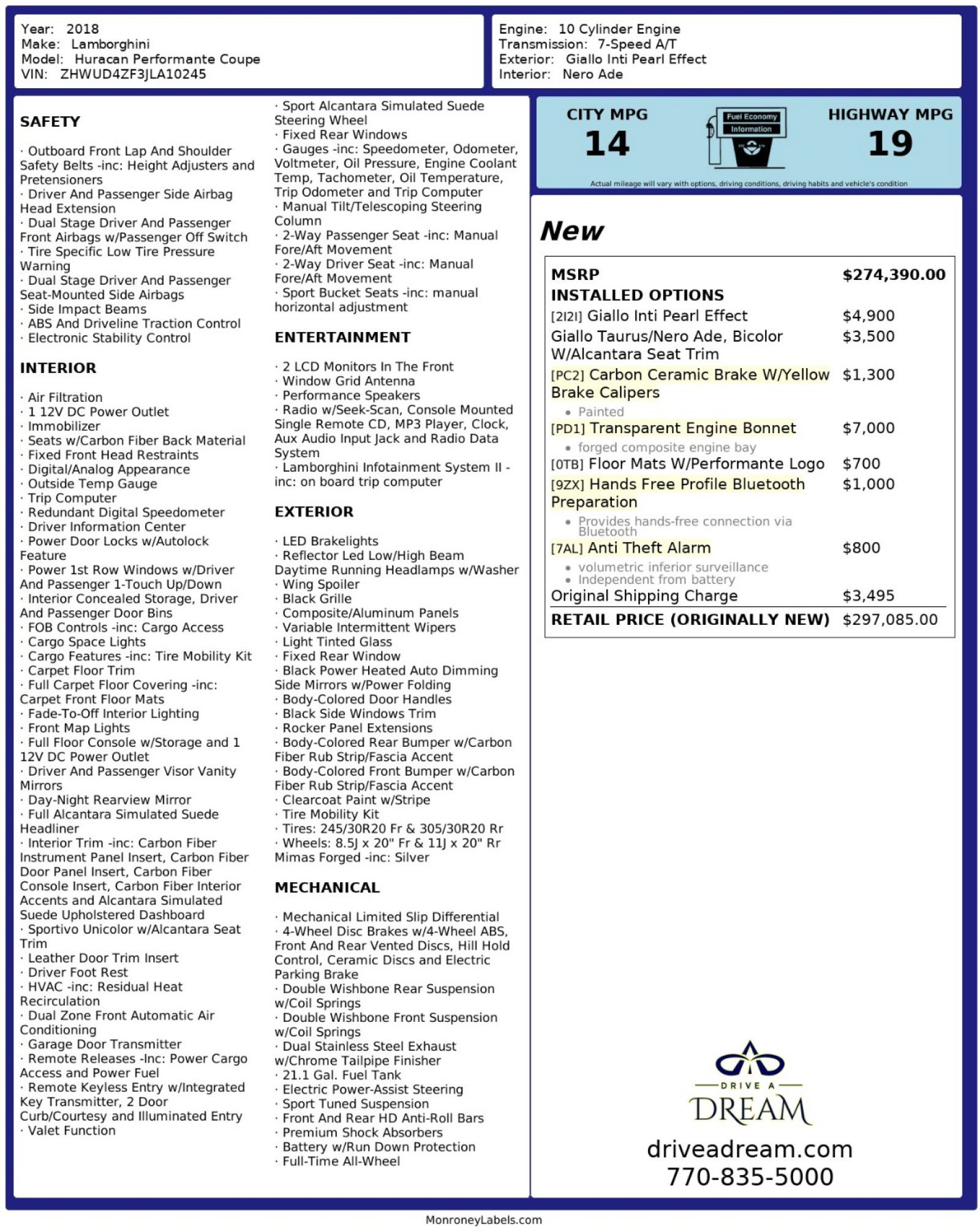 Used 2018 Lamborghini Huracan Performante image 87