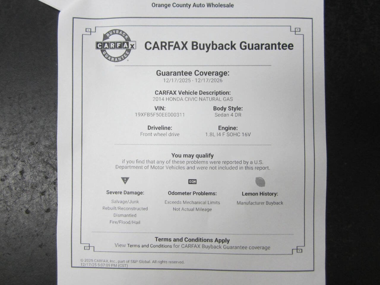Used 2014 Honda Civic Natural Gas image 35