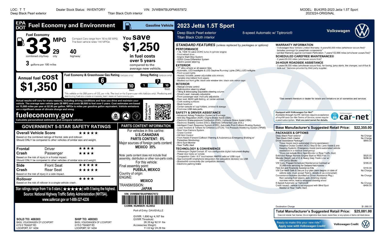 Certified 2023 Volkswagen Jetta Sport image 41