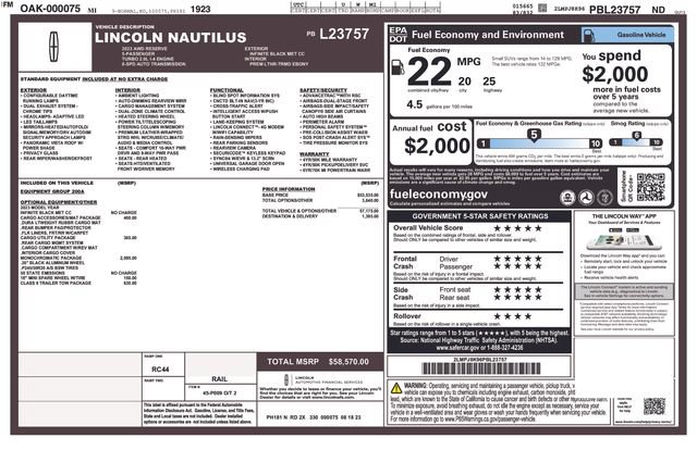 Used 2023 Lincoln Nautilus Reserve w/ Monochromatic Package AWD/4WD image 12