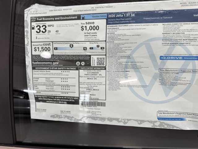 New 2026 Volkswagen Jetta SE image 40