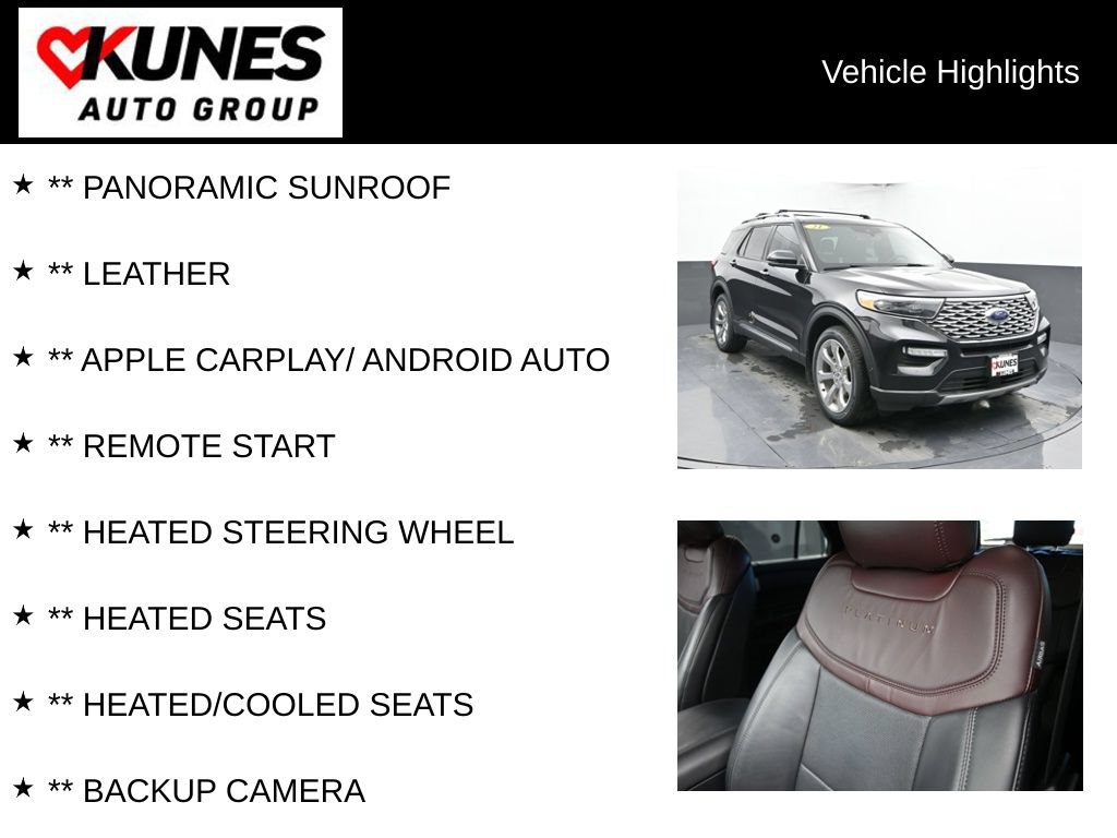 Used 2020 Ford Explorer Platinum w/ Premium Technology Package AWD/4WD image 2