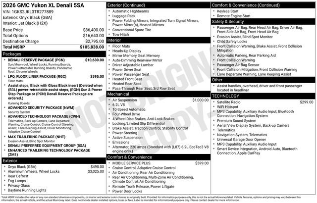New 2026 GMC Yukon XL Denali w/ Denali Reserve Package AWD/4WD image 47
