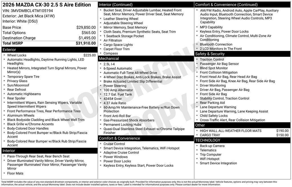 New 2026 MAZDA CX-30 AWD 2.5 S image 28