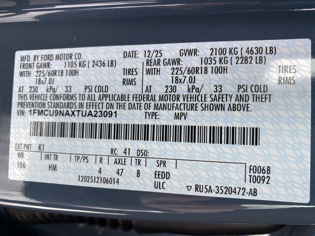 New 2026 Ford Escape ST-Line Select w/ Tech Pack #2 AWD/4WD image 51