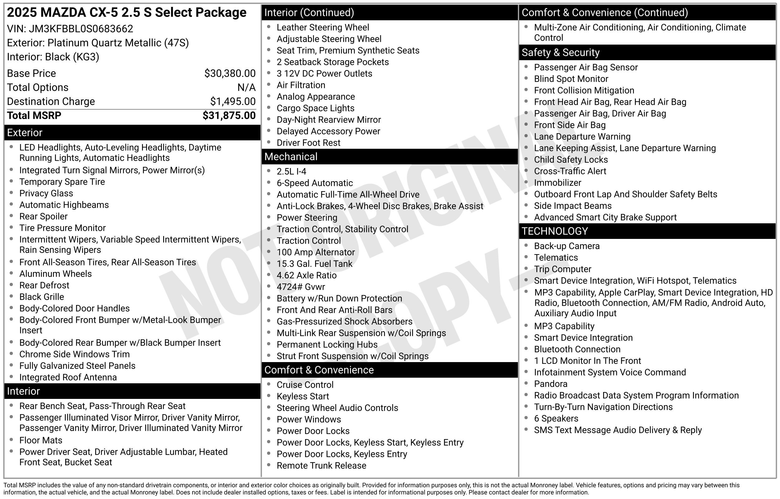 Used 2025 MAZDA CX-5 AWD 2.5 S w/ Select Package image 2