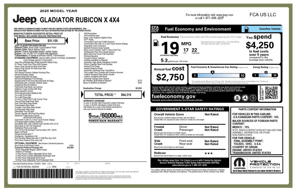 Used 2025 Jeep Gladiator Rubicon image 2