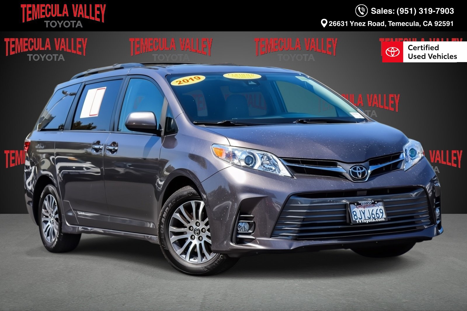 Certified 2019 Toyota Sienna XLE w/ XLE Navigation Package FWD image 1