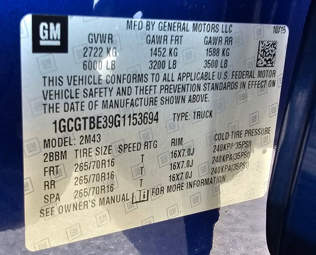 Used 2016 Chevrolet Colorado W/T w/ WT Convenience Package image 24