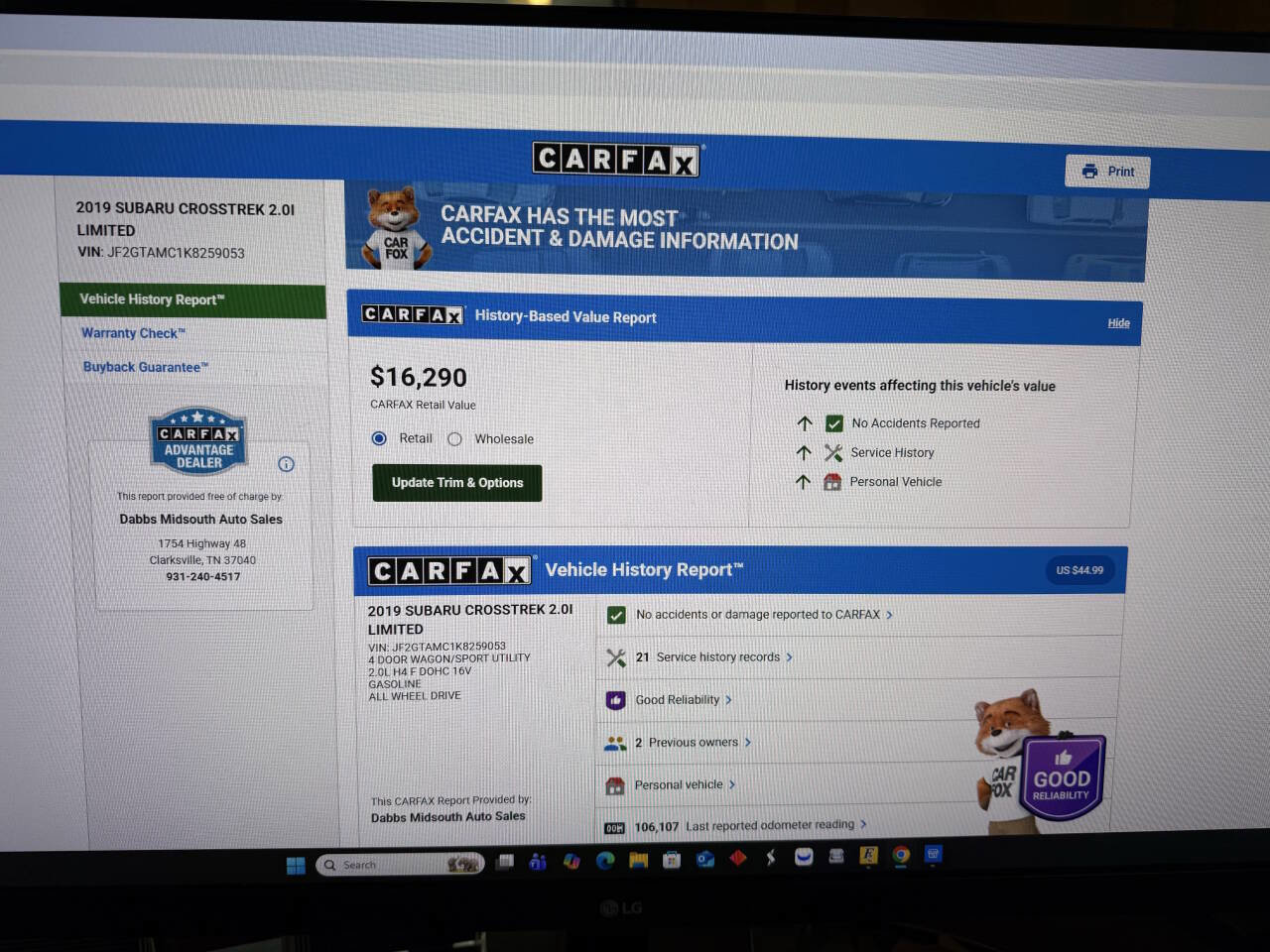 Used 2019 Subaru Crosstrek 2.0i Limited w/ Popular Package #4 image 3