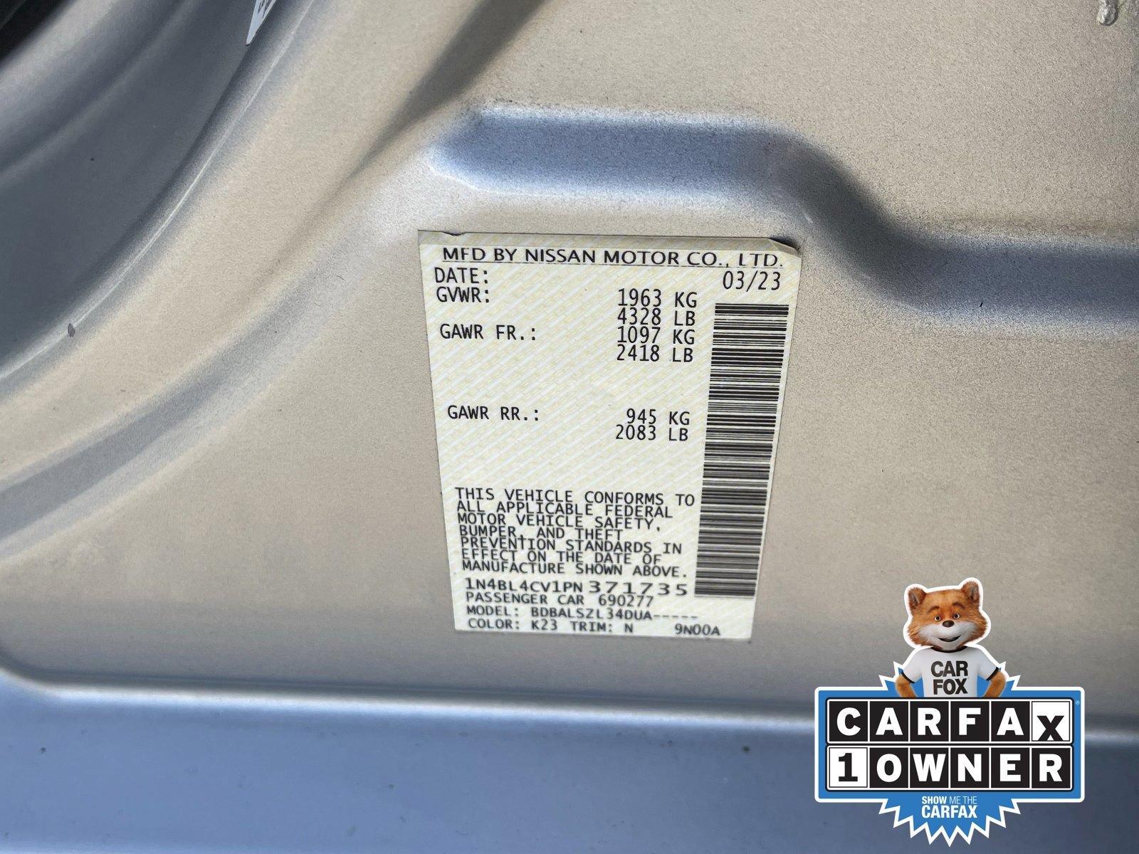 Certified 2023 Nissan Altima 2.5 SR FWD image 33