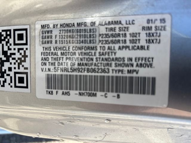 Used 2015 Honda Odyssey Touring Elite image 9