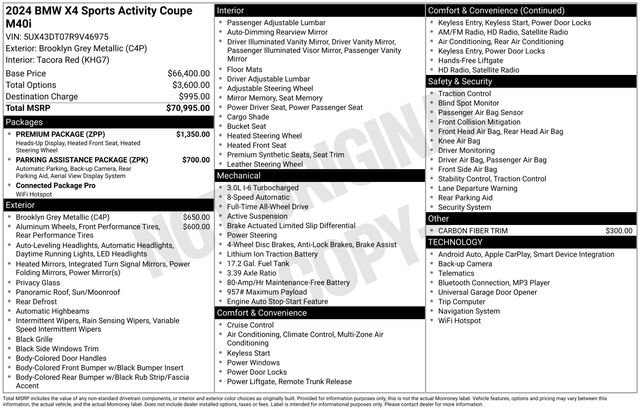 Certified 2024 BMW X4 M40i w/ Premium Package image 41