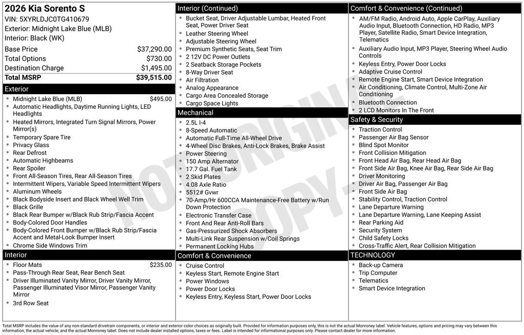 New 2026 Kia Sorento S image 31