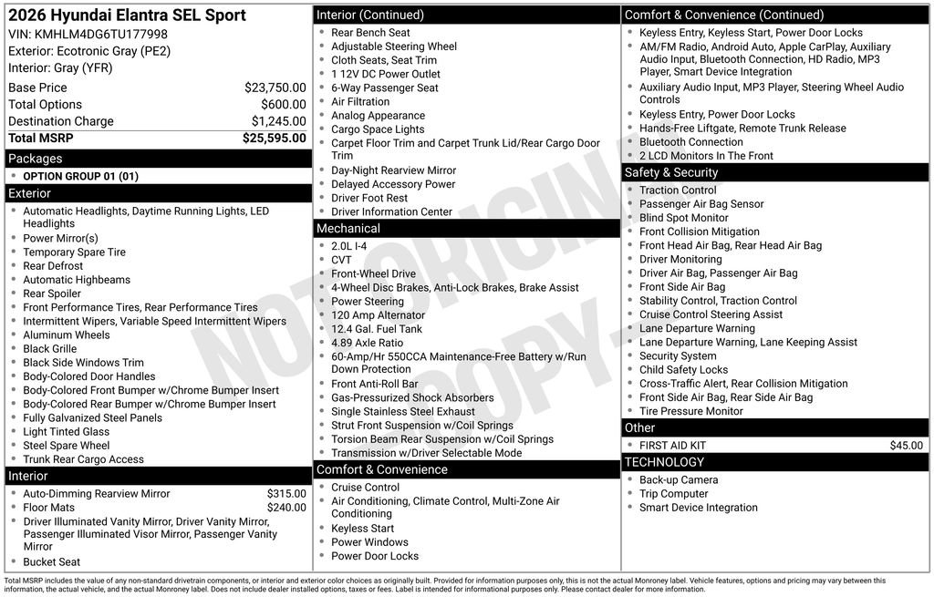 New 2026 Hyundai Elantra Sport image 6