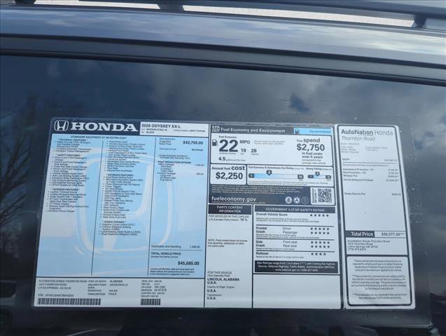 New 2026 Honda Odyssey EX-L image 22