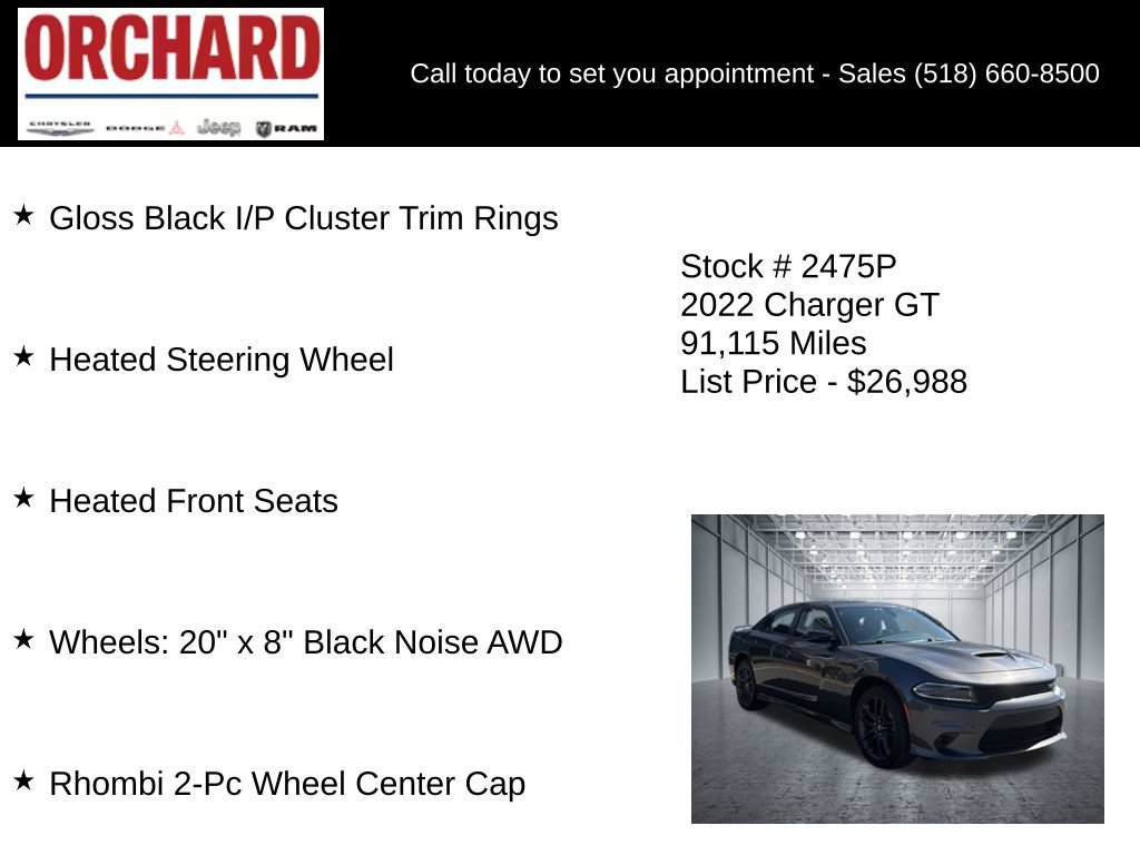 Used 2022 Dodge Charger GT w/ Blacktop Package AWD/4WD image 20