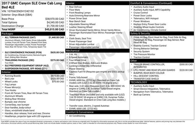 Used 2017 GMC Canyon SLE w/ All Terrain Package AWD/4WD image 24