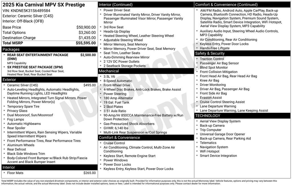 Certified 2025 Kia Carnival SX Prestige FWD image 8
