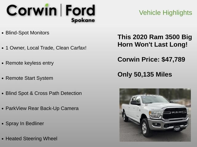 Used 2020 RAM 3500 Big Horn w/ Towing Technology Group AWD/4WD image 18