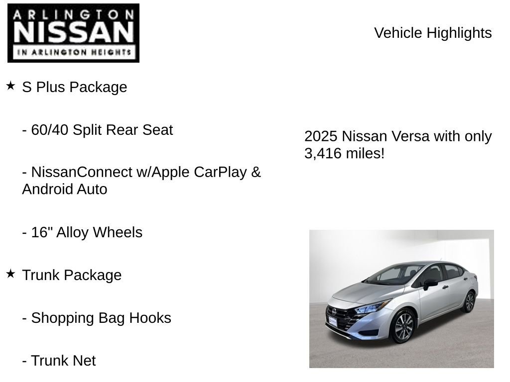 Certified 2025 Nissan Versa S w/ S Plus Package image 7