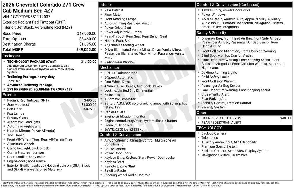 Used 2025 Chevrolet Colorado Z71 w/ Technology Package AWD/4WD image 6