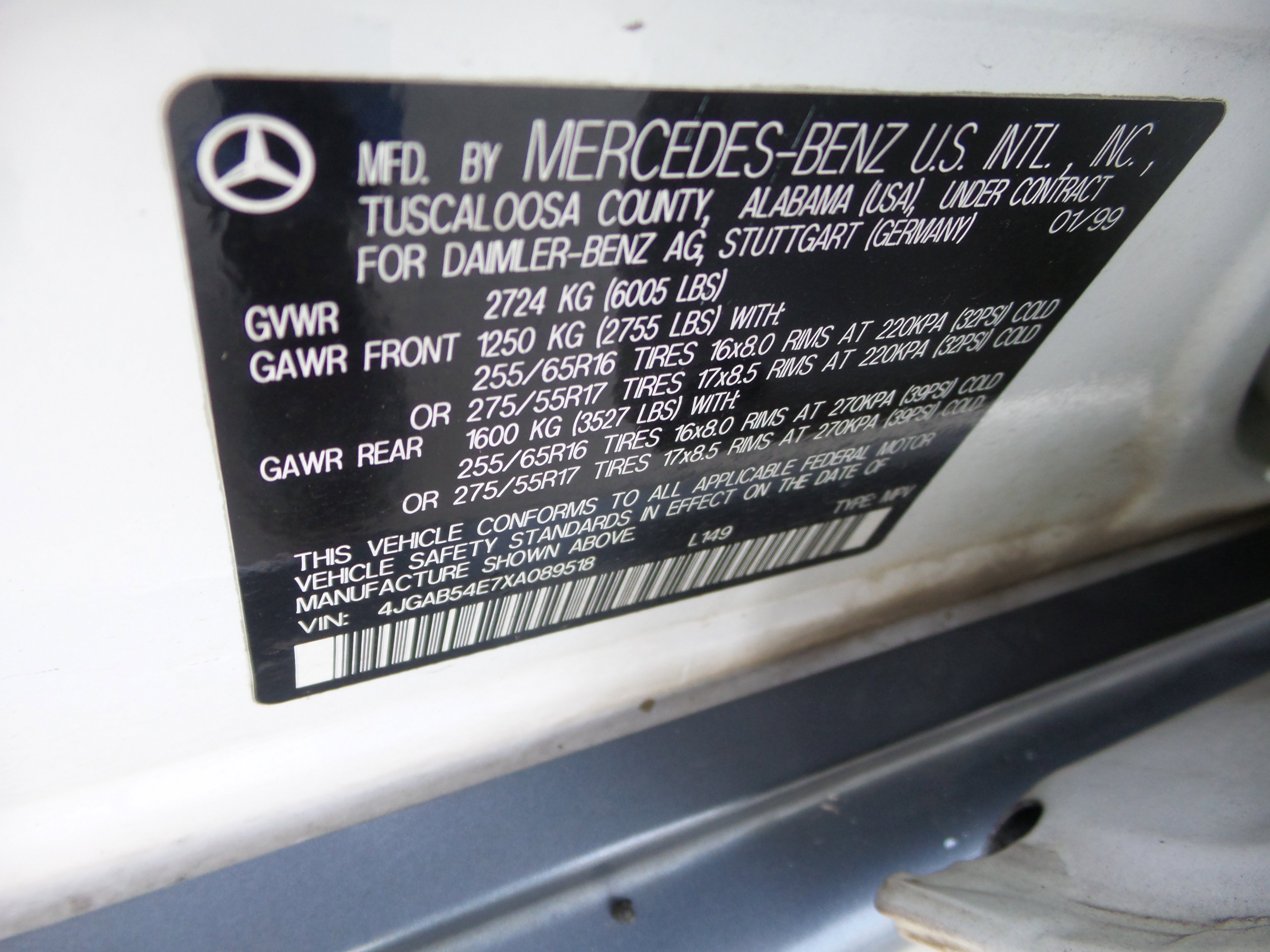 Used 1999 Mercedes-Benz ML 320 4MATIC image 62