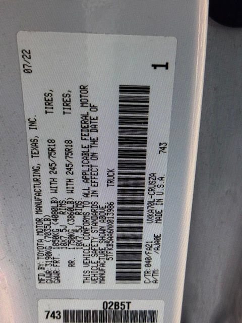 Used 2022 Toyota Tundra SR w/ SR Tow Package RWD image 41