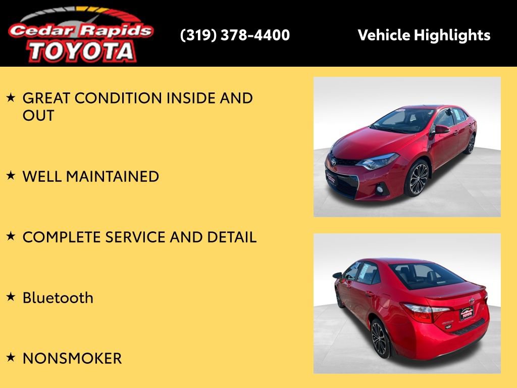 Certified 2016 Toyota Corolla S FWD image 8