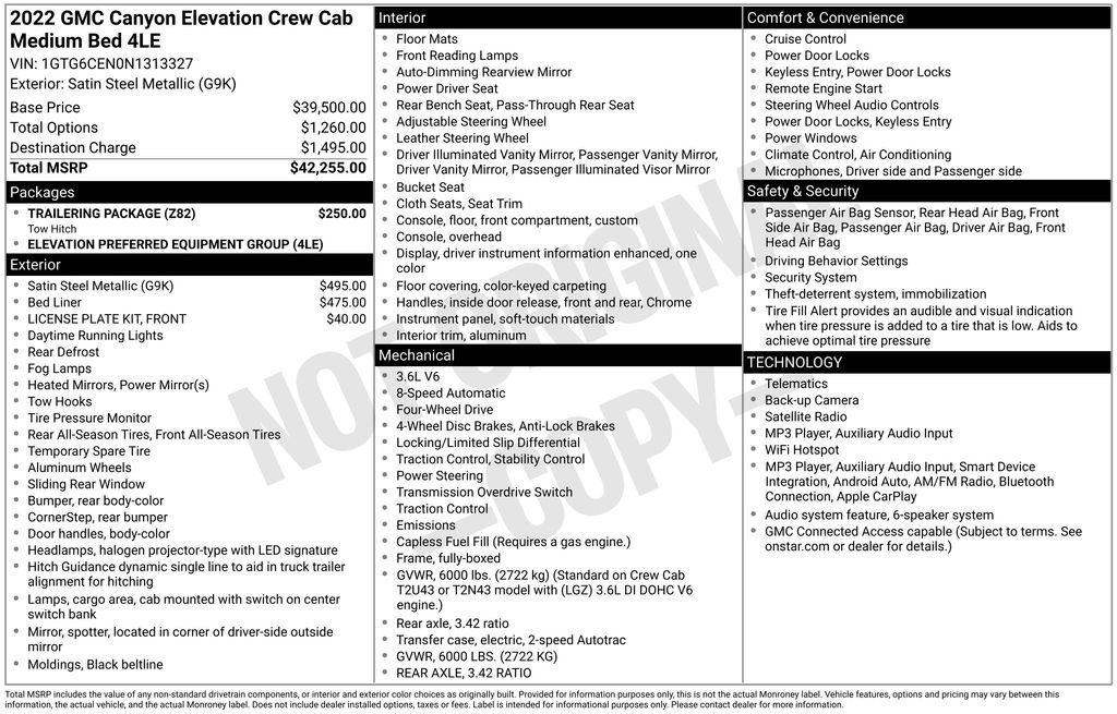 Used 2022 GMC Canyon Elevation w/ Trailering Package AWD/4WD image 9