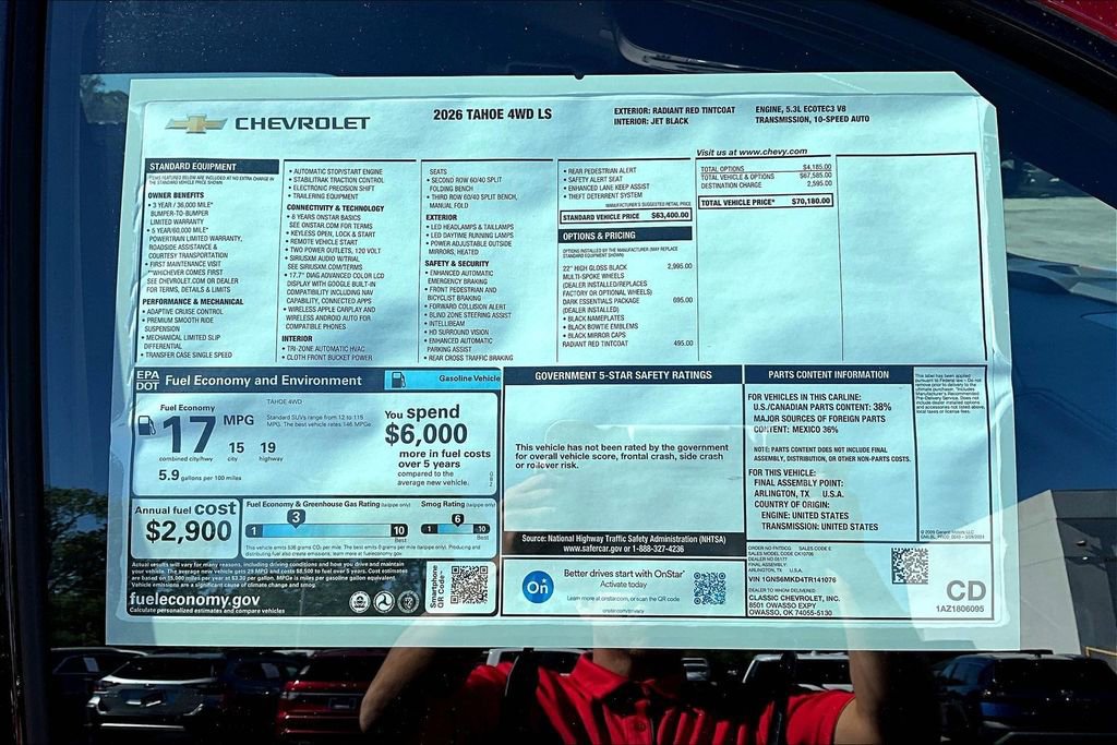 New 2026 Chevrolet Tahoe LS w/ LPO, Dark Essentials Package image 14