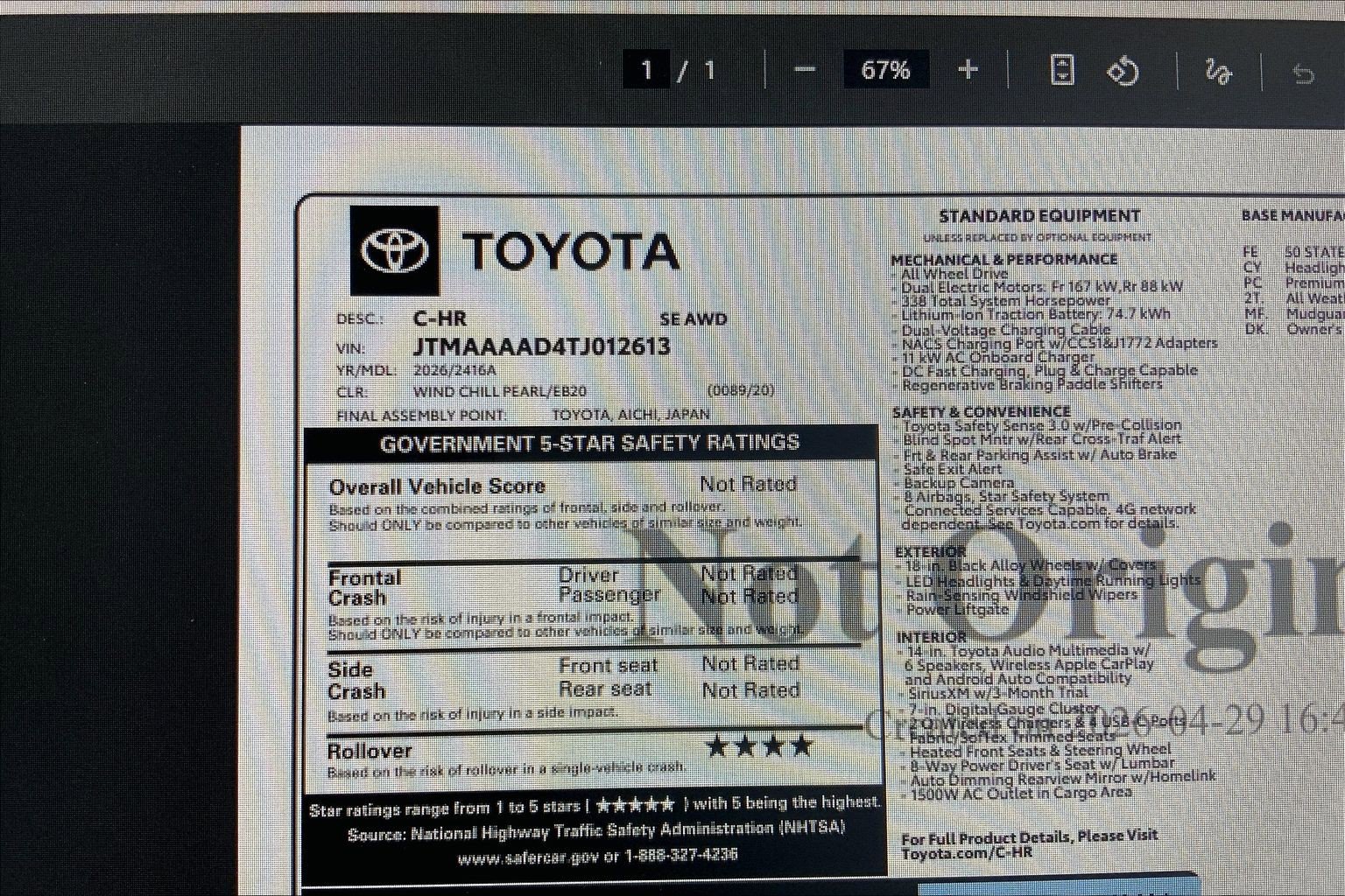 New 2026 Toyota C-HR AWD/4WD image 18