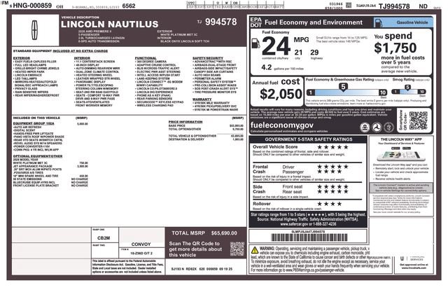 New 2026 Lincoln Nautilus Premier w/ Equipment Group 102A AWD/4WD image 26